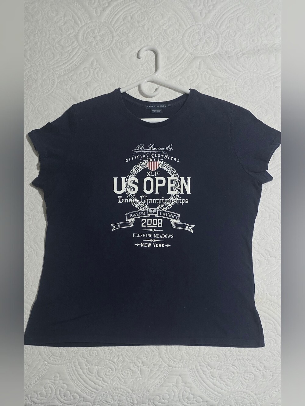 Ralph Lauren Navy US Open Tennis Championship Graphic Short Sleeve Tee. XL